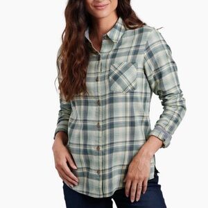 Kuhl Trailside Long Sleeve Plaid Button Down Shirt Size Medium